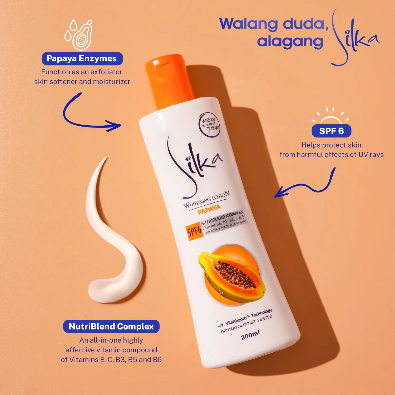 Silka Body Lotion Papaya 100ml (Yellow) - Golden Buffalo Grocery Store