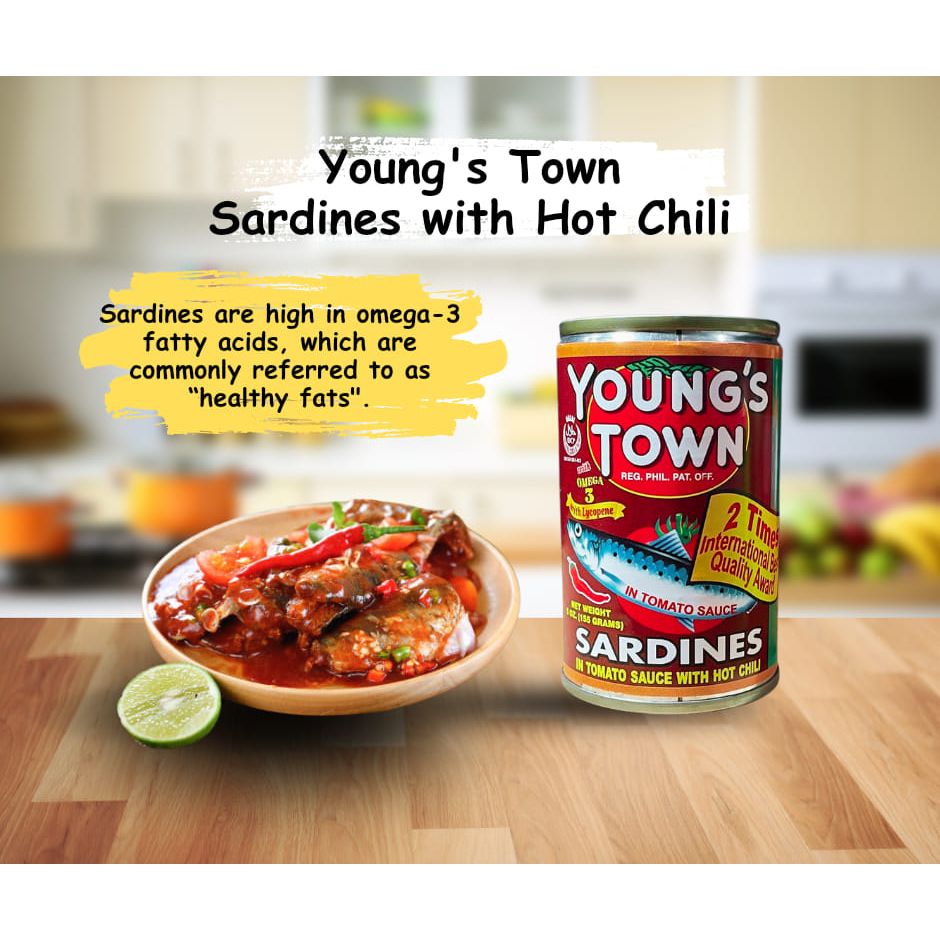 Young's Town Sardines in Tomato Sauce with Hot Chili 155g - Golden Buffalo Grocery Store